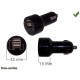 PRISE ALLUME CIGARE MALE 12/24V - USB FEMELLE DOUBLE 1A et 2A