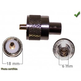 PRISE CB PL259 COURTE pour cable diam. 6mm (x2 pieces)