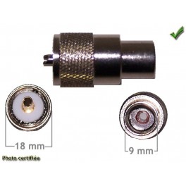 PRISE CB PL259 LONGUE pour cable diam. 9mm (x2 pieces)