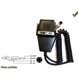 MICRO CB 4 BROCHES NC514 520 P4 pour CRT SUPERSTAR UNIDEN PRESIDENT