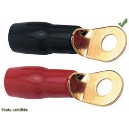 OEILLETS 8mm.CABLE 6mm 2Noire 2Rouge