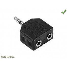 ADAPTATEUR JACK STEREO MALE 3.5mm EN 2 JACK STEREO FEMELLE 3.5mm