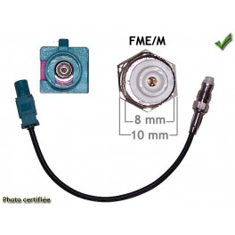 ADAPTATEUR D ANTENNE GSM/GPS FME/M - FAKRA/M POUR BMW VOLKSWAGEN