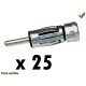 ADAPTATEUR D ANTENNE DIN MALE ISO FEMELLE PACK DE 25 VRAC