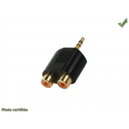 ADAPTATEUR 1 JACK STERO MALE EN 2 RCA FEMELLE