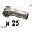 ADAPTATEUR D ANTENNE COUDE DIN FEMELLE ISO MALE PACK DE 25 VRAC