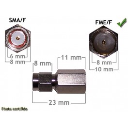 ADAPTATEUR D ANTENNE GSM/GPS FME/F - SMA/F (unite)