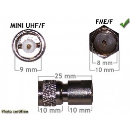 ADAPTATEUR D ANTENNE GSM FME/F - MINI UHF/F MOTOROLA (pack de 5)