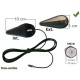 ANTENNE GSM PARE BRISE 2 PART. 10x5cm INT. ET EXT. 900/1800MHz FME/M Long 5m