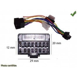 CABLE SPECIFIQUE AUTORADIO ISO PANASONIC 16pins 29x12mm CQRD CQDFX