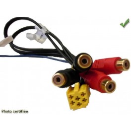 FAISCEAU SORTIE AMPLI SUR RCA DEPUIS AUTORADIO ORIGINE MINI ISO JAUNE