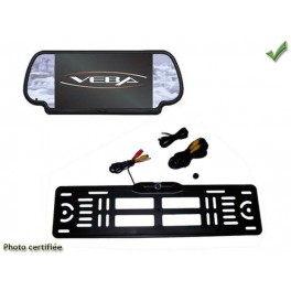 KIT CAMERA DE RECUL VIDEO COULEUR DANS RETROVISEUR 7 POUCES SUR PLAQUE IMMATRICULATION