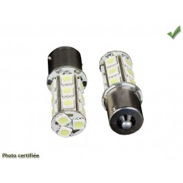LAMPE CLIGNOTANT ET RECUL 18 LED CONNECTION BA15S 1156 P21W S25 BLANCHE