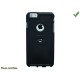COQUE POLYMERE AVEC PASTILLE METALIQUE POUR IPHONE 6 PLUS NOIR