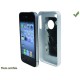COQUE POLYMERE AVEC PASTILLE METALLIQUE POUR IPHONE 4 et 4S BLANC