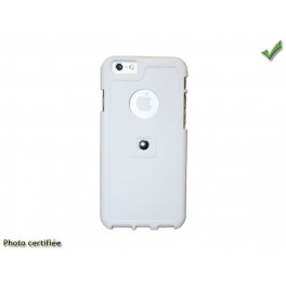 COQUE POLYMERE AVEC PASTILLE METALLIQUE POUR IPHONE 6 BLANC