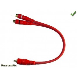 CORDON DERIVATIONS EN Y RCA 1 MALE 2 FEMELLES 0.25M PAR 2 PIECES