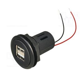 PRISE DOUBLE USB FEMELLE A ENCASTRER SORTIE 2X 5 VOLT 2.5A USB FEMELLE