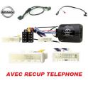 CDE AU VOLANT CLARION POUR NISSAN MICRA 2010-2017 - AVEC RECUP TELEPHONE