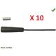 BRIN ANTENNE AUTORADIO 39CM FEM 6MM ADAPT MALE 5MM ET 6 MM (10 PIECES)