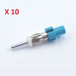 ADAPTATEUR D ANTENNE FAKRA MALE DIN MALE PSA VAG BMW GM RENAULT MERCEDES BLISTER (10 PIECES)