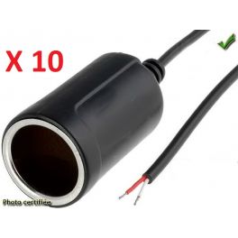 FICHE ALLUME CIGARE FEMELLE AVEC CABLE 2M ( PAR 10 PIECES)