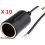 FICHE ALLUME CIGARE FEMELLE AVEC CABLE 2M ( PAR 10 PIECES)