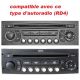 FAISCEAU ENTREE AUX JACK3.5 AUTORADIO PEUGEOT 407 2005- POUR RD4 entree AUX1