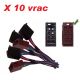 FAISCEAU AUTORADIO ISO FEMELLE FILS NUS CON 4HP ET ALIM EN 2 PRISES PAR 10 PIECES VRAC