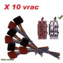 FAISCEAU AUTORADIO ISO MALE FILS NUS CON 4HP ET ALIM EN 2 PRISES PAR 10 PIECES VRAC