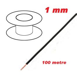 BOBINE DE FIL ELECTRIQUE 1mm2 100M NOIR