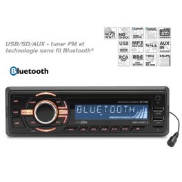 AUTORADIO BLUETOOTH MP3 USB SD ENTREE AUXILIAIRE AVEC MICRO DEPORTE 4x75W
