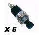 BOUTON POUSSOIR DE TABLEAU 1A DIAM 7.5MM 1RT  PACK DE 5 VRAC