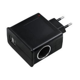 ALIMENTATION STABILISEE 220V/12V AVEC PRISE ALLUME CIGARE FEMELLE 500mA  + 2 USB 5W