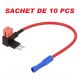 PORTE MICRO FUSIBLE A BROCHES AVEC FIL PAR 10 PIECES