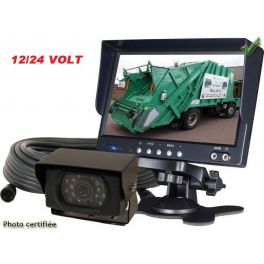 KIT CAMERA DE RECUL 12/24VOLT ECRAN 17,5 cm 7POUCE (PRIX PAR 3 PIECES MINIMUM)