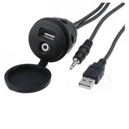 RALLONGE PORT USB et PRISE JACK 3.5 AUDIO/VIDEO MALE FEMELLE 180cm