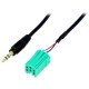 FAISCEAU ENTREE AUX JACK3.5 AUTORADIO RENAULT Megane2 2005-2008 UPDATE LIST MINI-ISO VERT