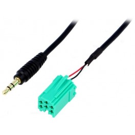 FAISCEAU ENTREE AUX JACK3.5 AUTORADIO RENAULT Master 2005-2012 UPDATE LIST MINI-ISO VERT