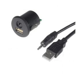 RALLONGE PORT USB ET PRISE JACK 3.5 AUDIO/VIDEO MALE FEMELLE 180CM