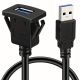 RALLONGE PORT USB UNIVERSEL RECTANGULAIRE A ENCASTRER CABLE 1 M