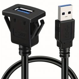 RALLONGE PORT USB UNIVERSEL RECTANGULAIRE A ENCASTRER CABLE 1 M
