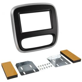KIT 2 DIN RENAULT TRAFIC 2019- NOIR CONTOUR ARGENT AVEC CLIMATION MANUELLE