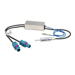 ADAPTATEUR D ANTENNE AMPLIFIE DOUBLE FAKRA ISO MALE VOLKSWAGEN GOLF 6 06/2010-