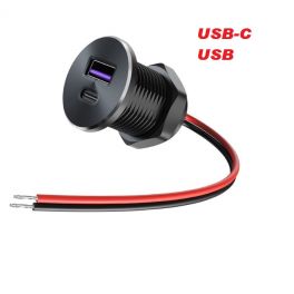 PRISE USB FEMELLE A ENCASTRER 12VOLT SORTIE 5 VOLT 2.1A USB et USB-C