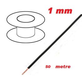 BOBINE DE FIL ELECTRIQUE 1MM2 50M NOIR